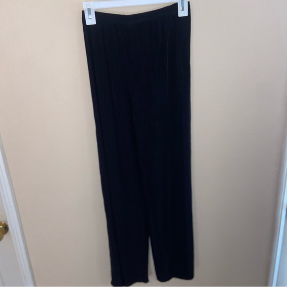 Super cute nylon glossy flowey bottoms yoga pants y2k black indie hippie sweats - Picture 2 of 10
